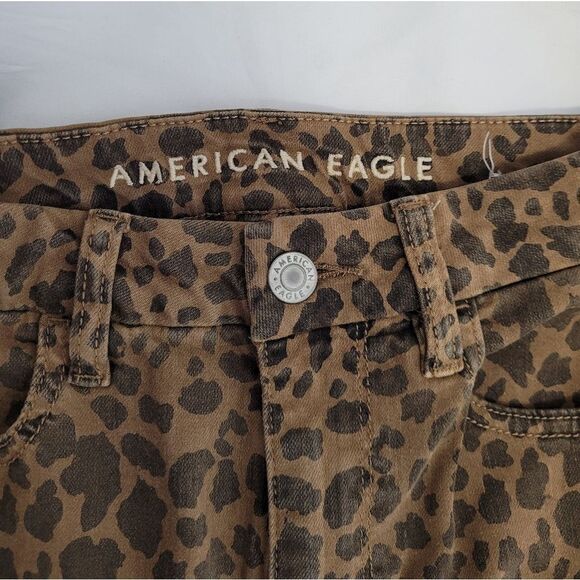 AMERICAN EAGLE cheetah curvy super hi rise‎ jegging jeans next level stretch 4 - Picture 4 of 10